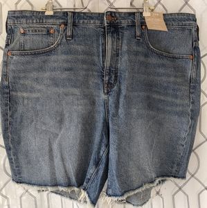 NWT Madewell 22W Plus Size High-Rise Mid-Level Denim Shorts in Bonet Wash